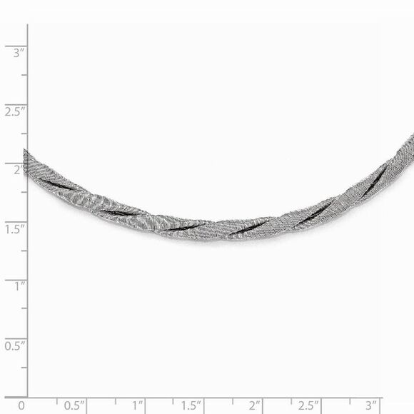 Sterling Silver 4mm Fancy Textured & Twisted Chain Adjustable Necklace - Picture 3 of 6